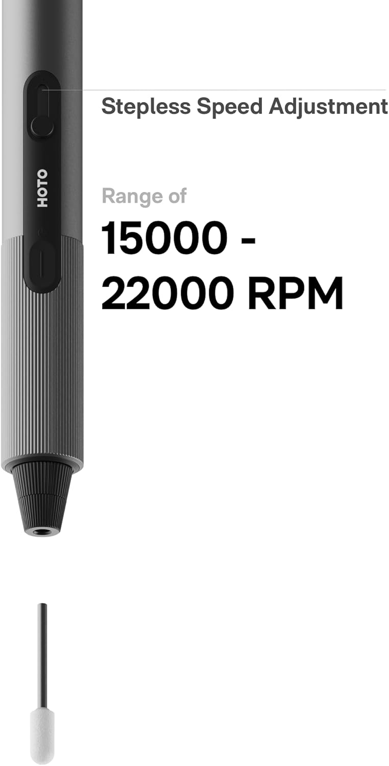 HOTO SNAPBLOQ™ R-A04 Mini Cordless Rotary Tool Kit, Powerful Engraving Pen, 22000 RPM Variable Speed, 38 Accessories, Ideal for 3D Printer Sanding, Polishing, Drilling, Carving, DIY Crafts - Image 2